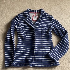Merona Cotton Navy and White Stripe Blazer